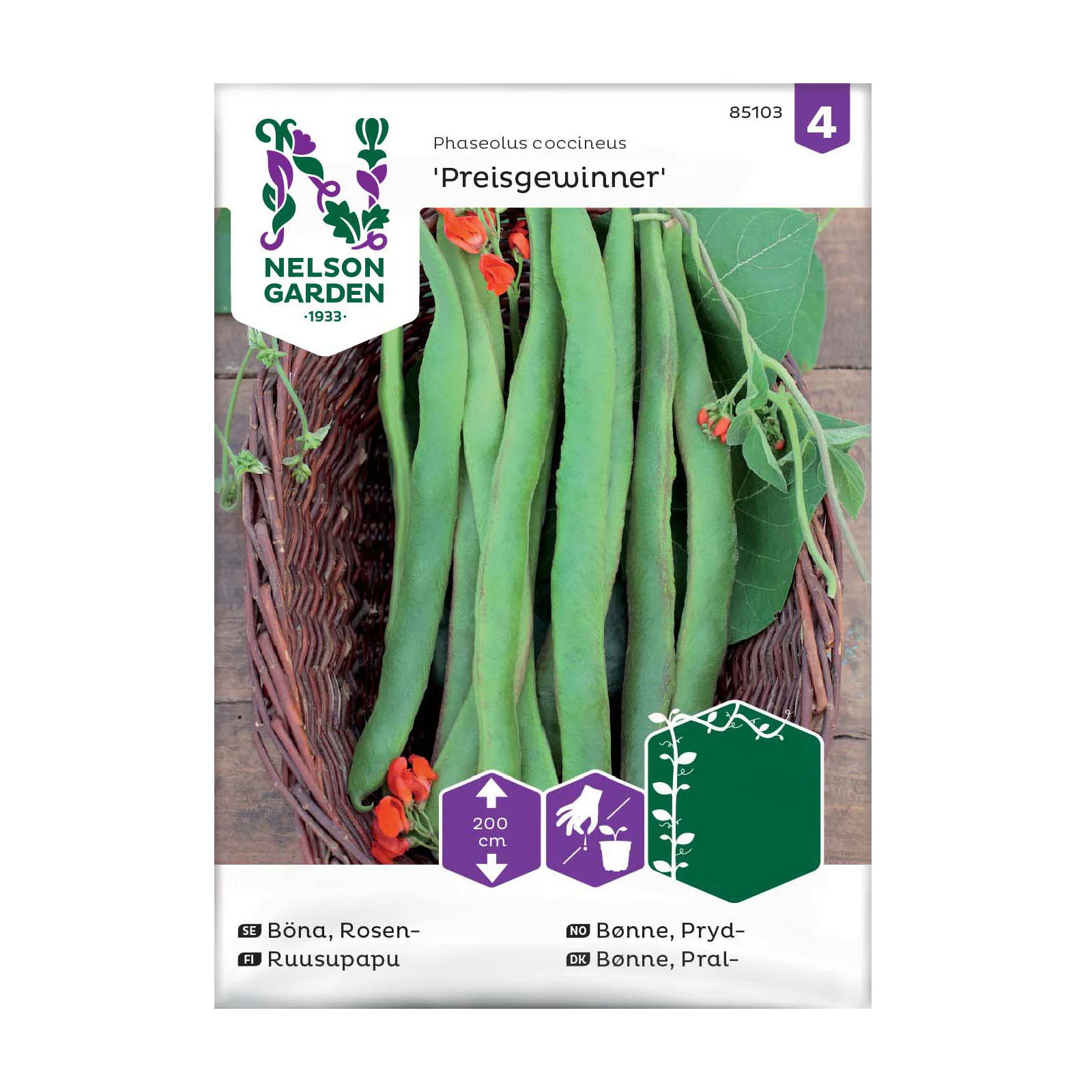 Frö Rosenböna Nelson Garden Preisgewinner