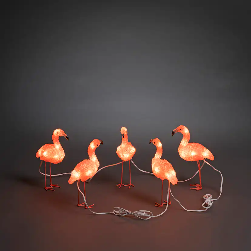 Dekorationsbelysning Gnosjö Konstsmide Flamingos Akryl 5 st LED