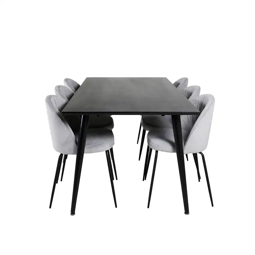 Matgrupp Venture Home Dipp med 6 Wrinkles stolar
