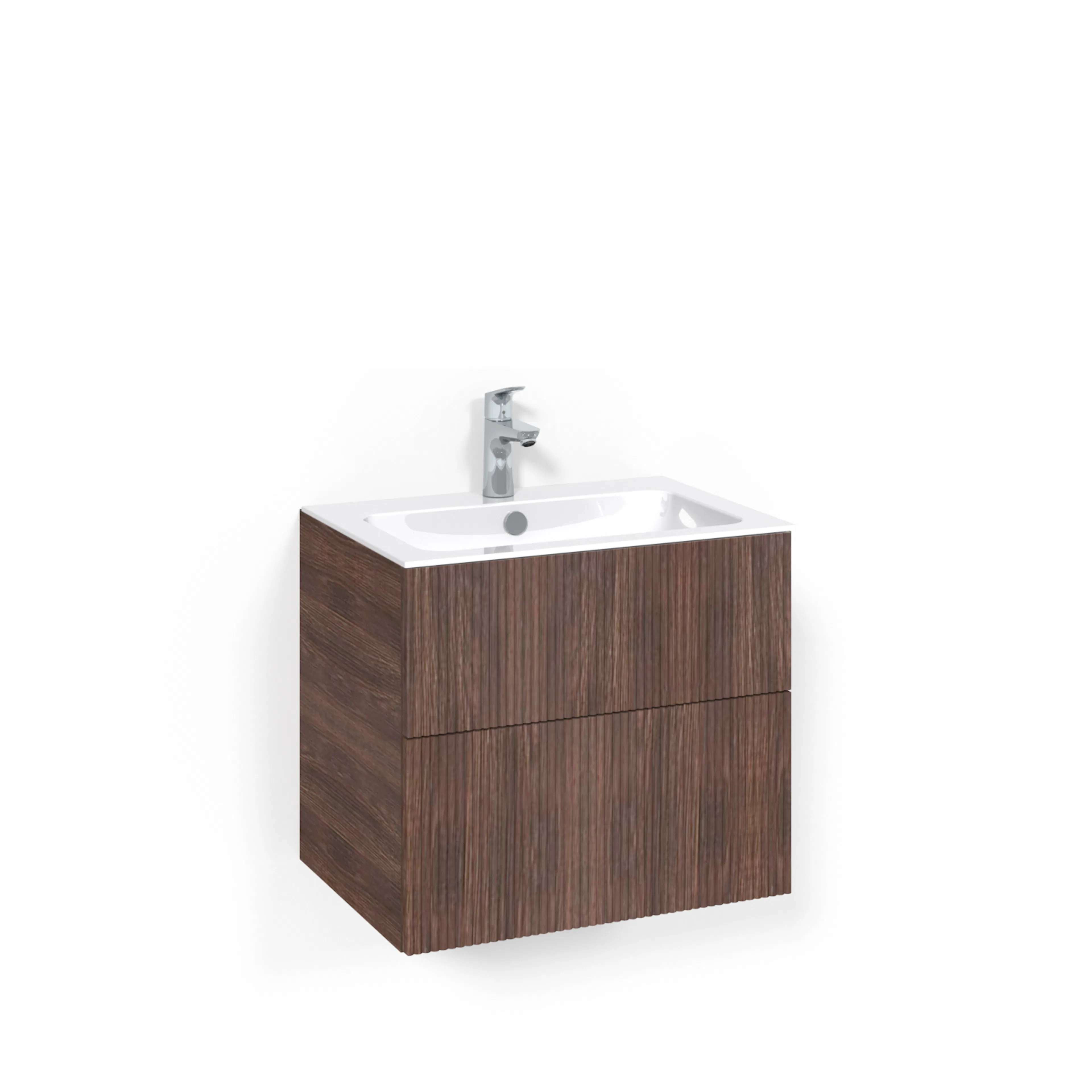 Crown Kom 60x45 B.ask Li L8 Brun Ask, 600 mm, Tvättställ Light 8, Utan Pushfunktion