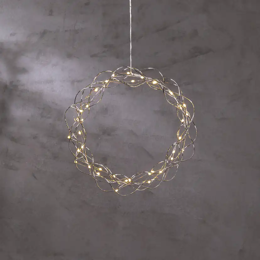 Hängande Dekoration Star Trading Curly Krans LED