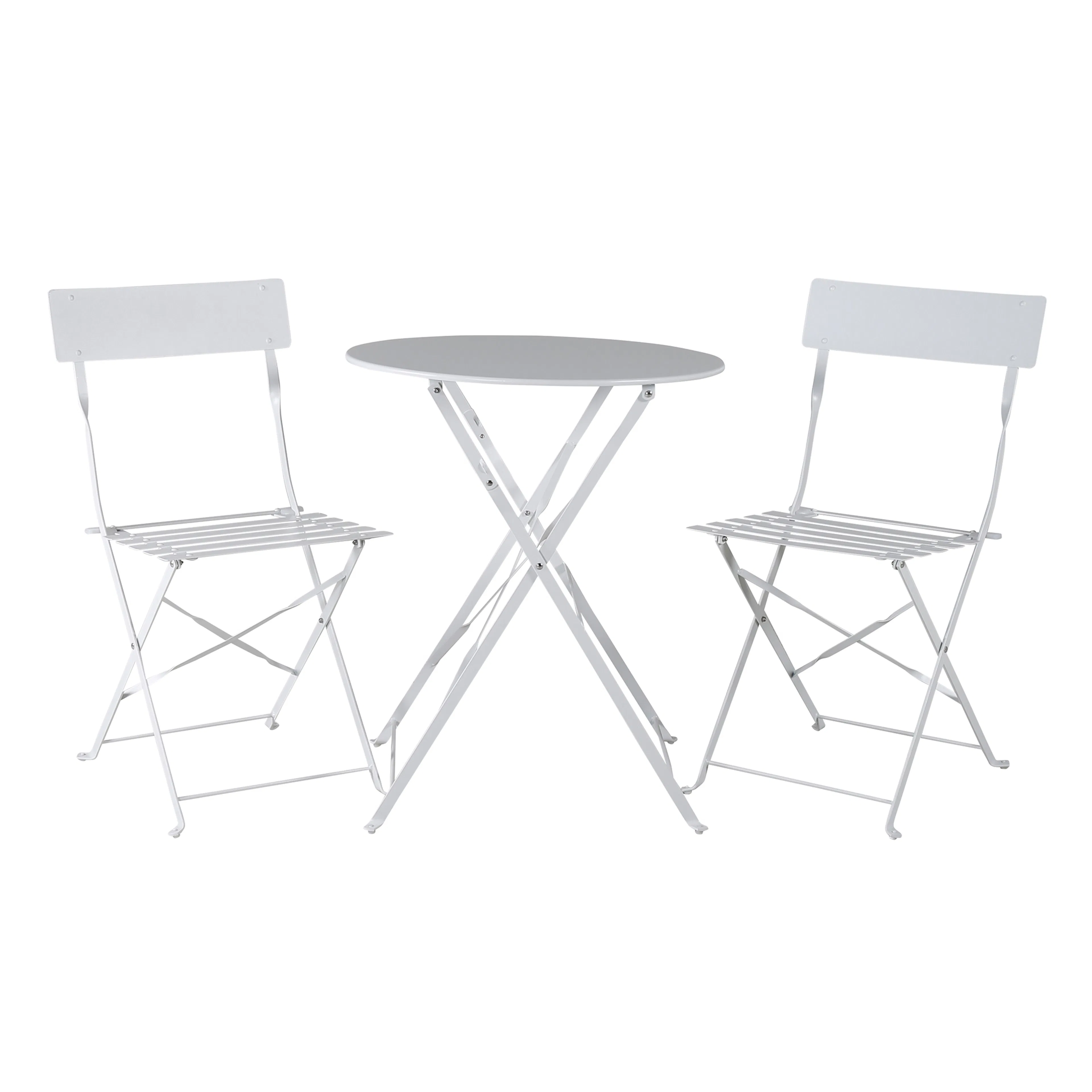 Marseille Foldable steel bistro set - White Vit