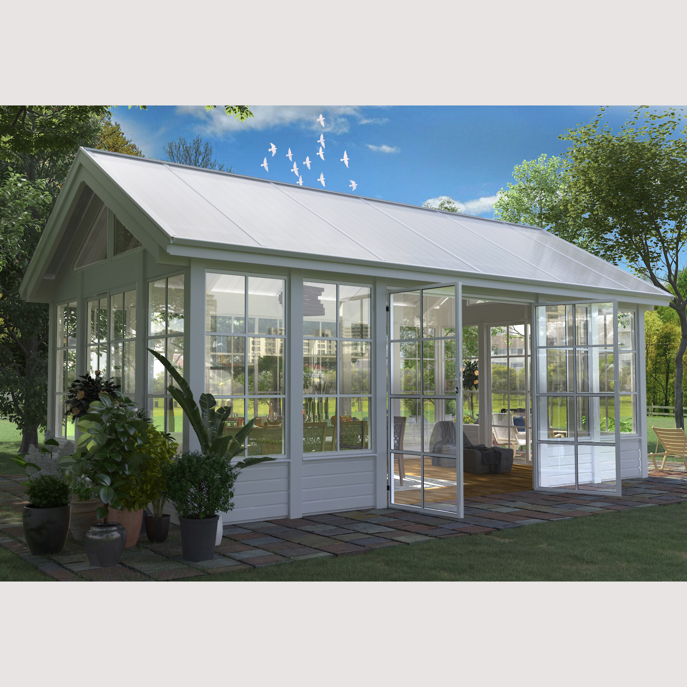 Komplett Orangeri Landskap Grönska Sommar 21 kvm