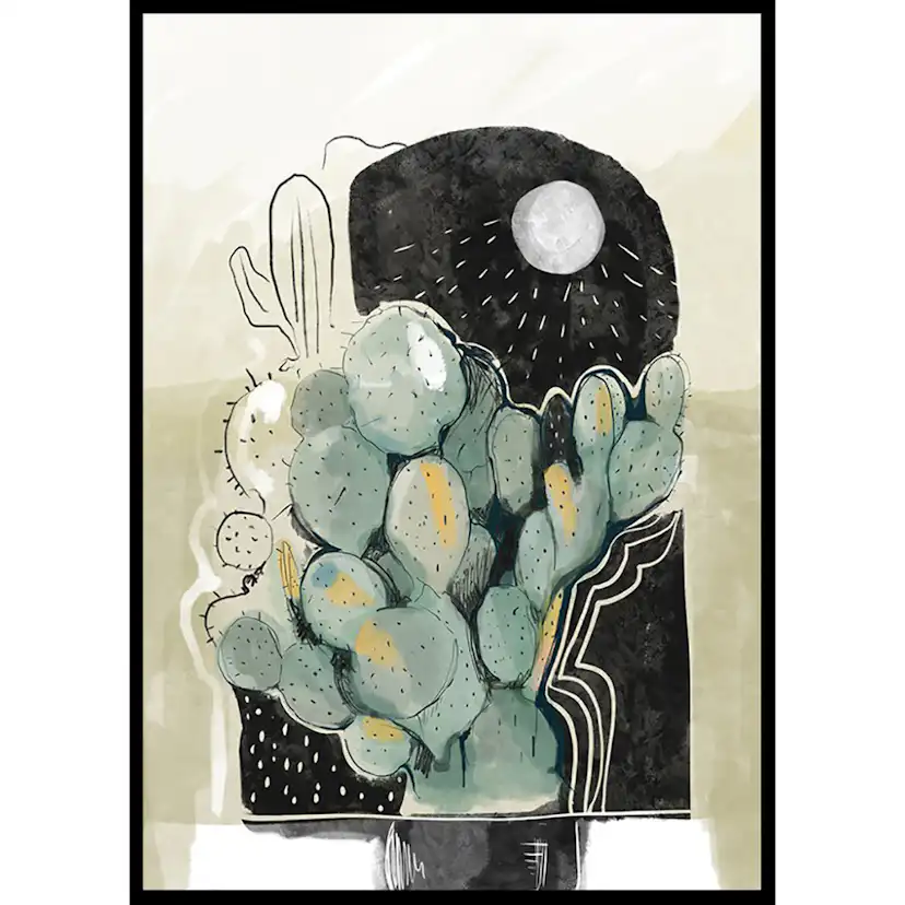 Poster Gallerix Watercolor Cactus Plant