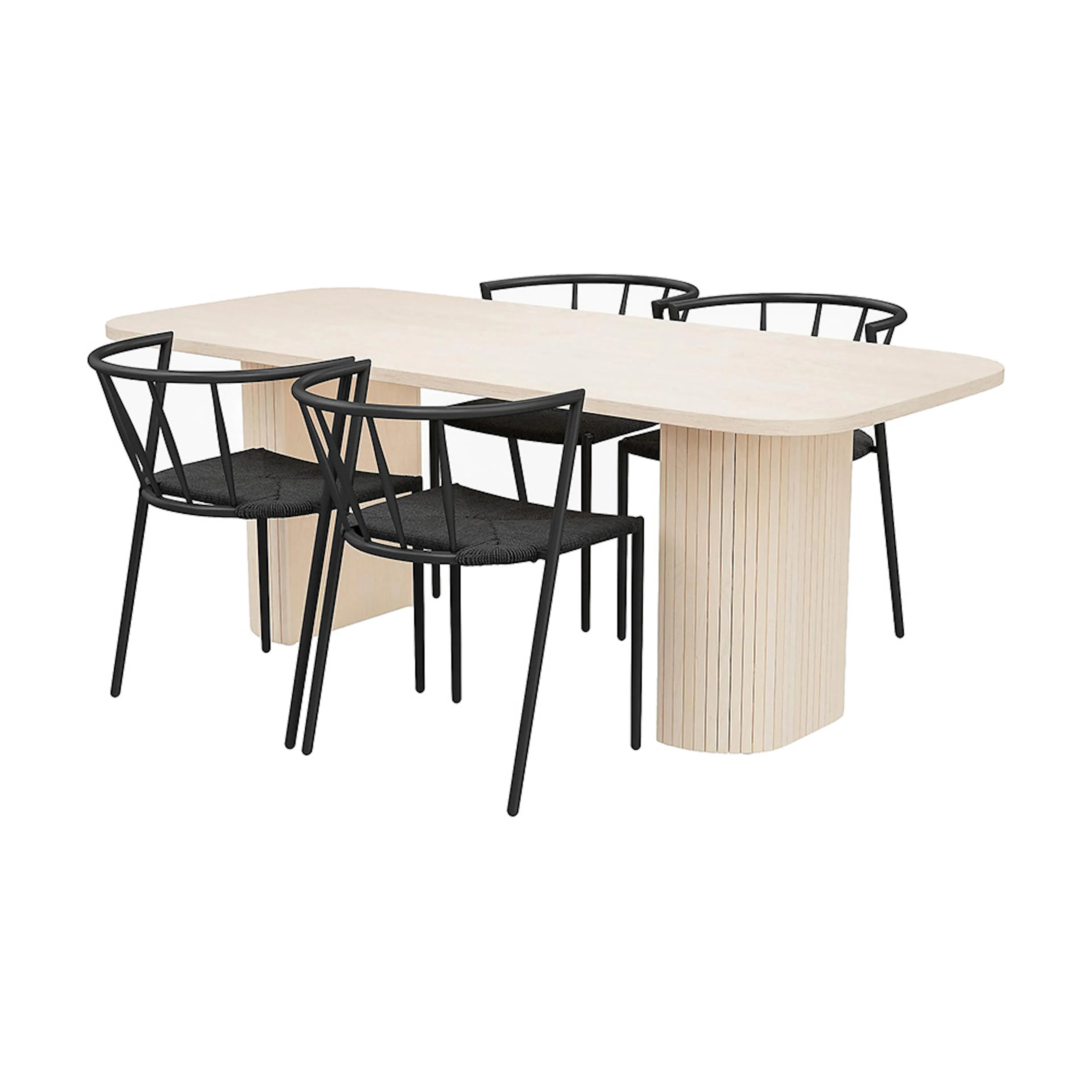Matgrupp In Living Kopparbo med 4 st Winston stolar