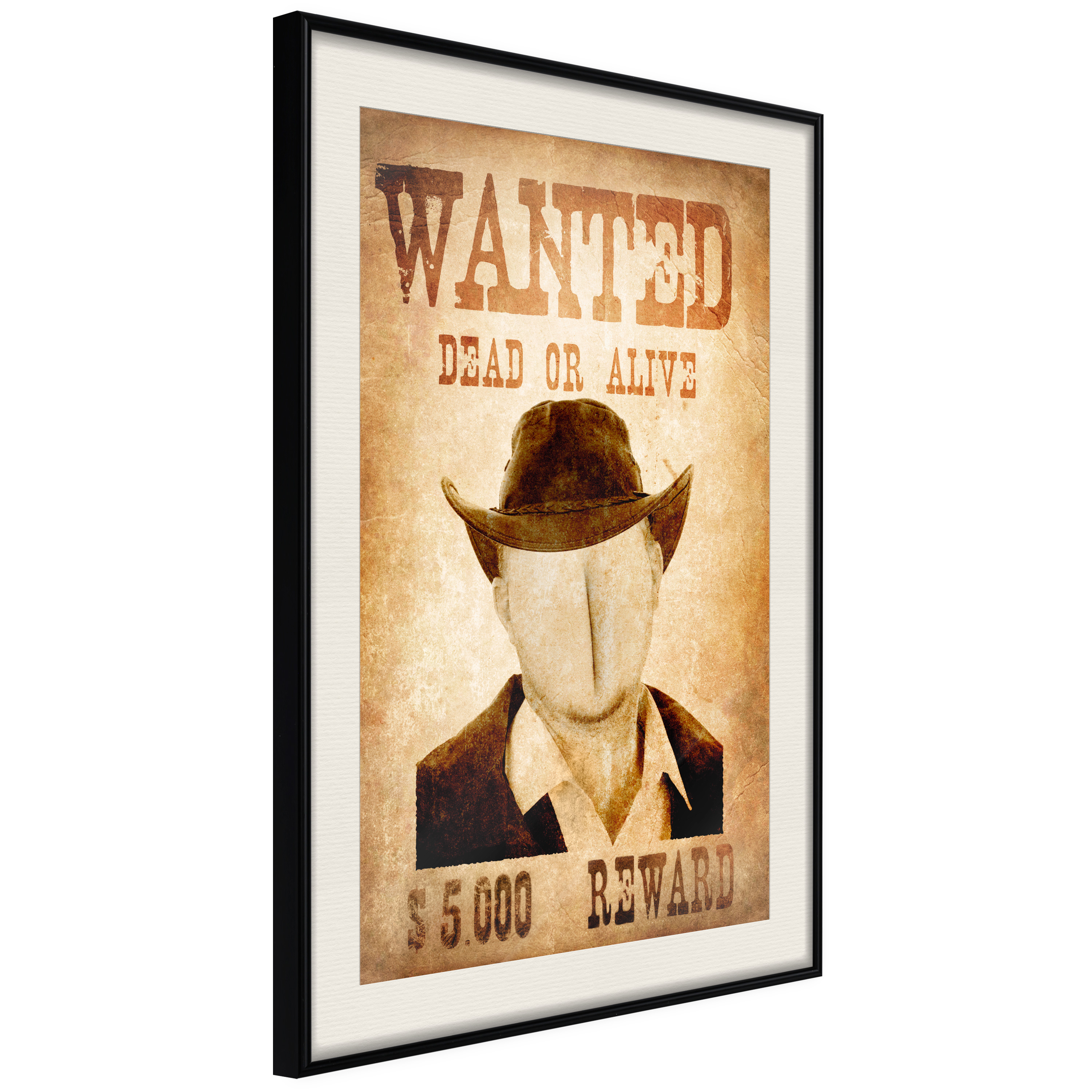 Affisch - Wanted [Poster] 20x30 Svart ram med passepartout, 20x30 cm