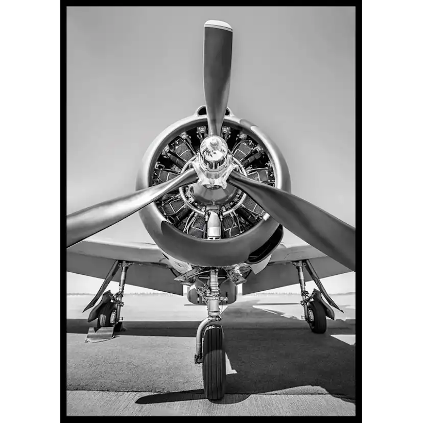 Poster Gallerix Vintage Propeller Aircraft B&W