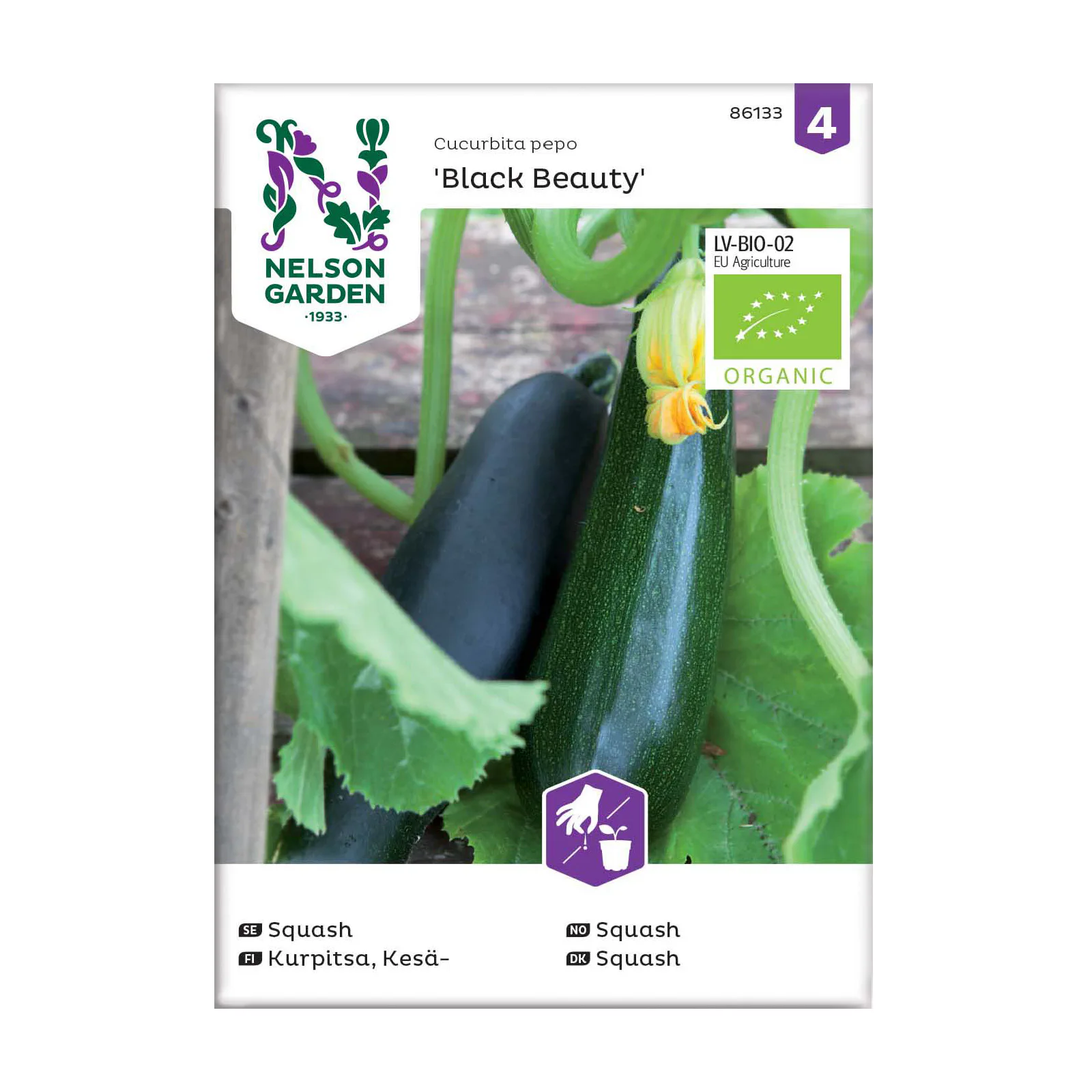 Frö Squash Nelson Garden Black Beauty Organic