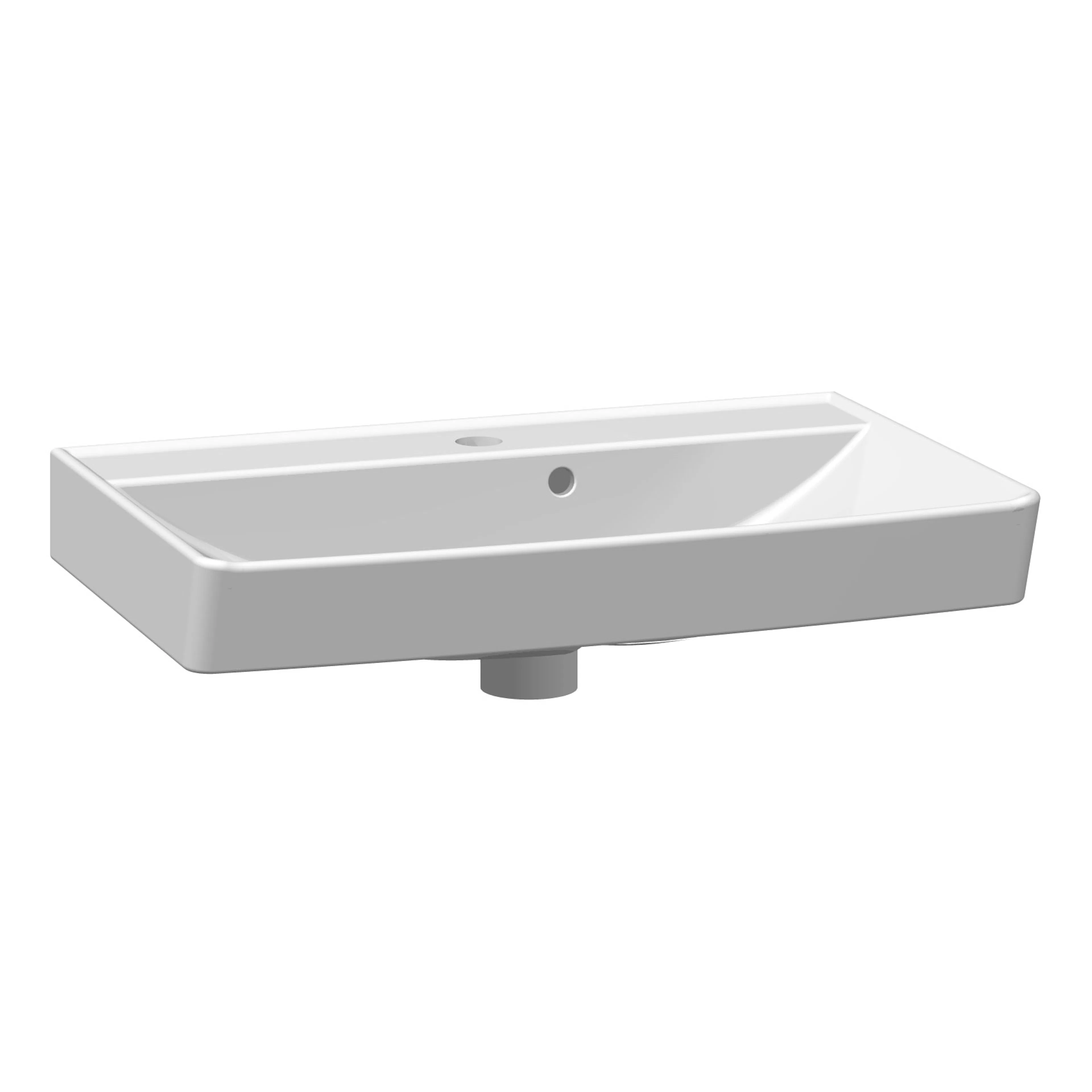 Tvättställ 62 cm Cappella porslin vit Vit, Bredd: 620 mm