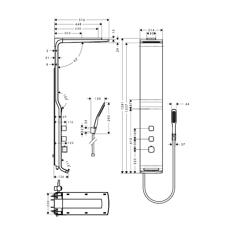 Duschpanel Hansgrohe Raindance Air Lift