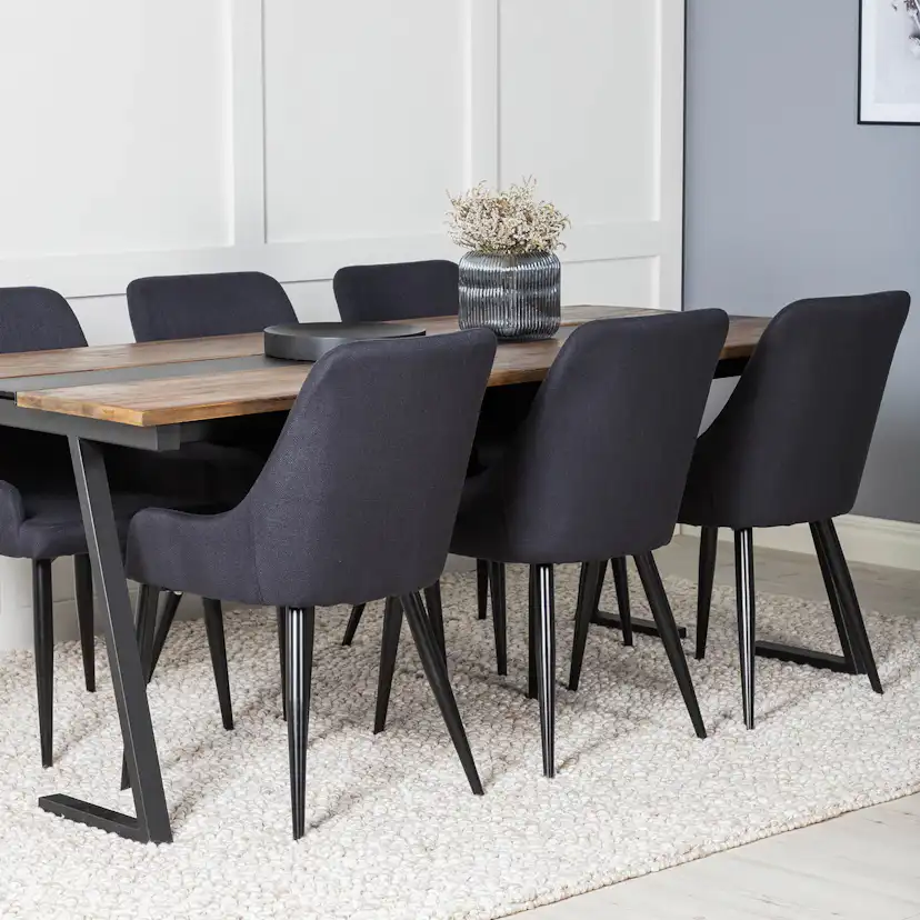 Matgrupp Venture Home Jane med 6 Plake Stolar Mörk Teak