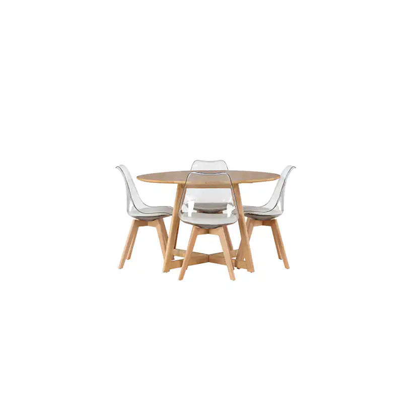 Matgrupp Venture Home Yakidon Ø120 cm med 4 st Edvin stolar