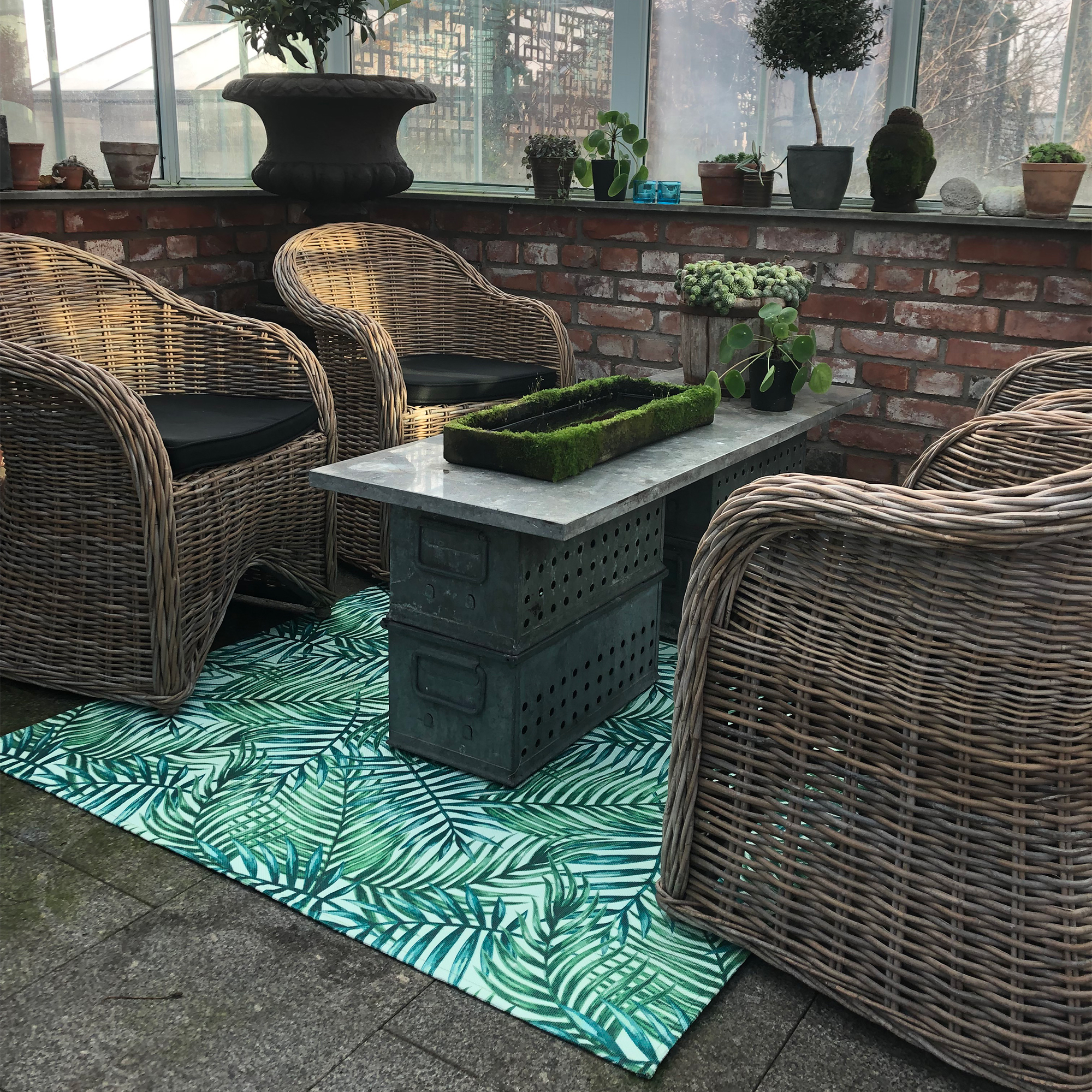 KEBAflexigarden utomhusmatta,Gröna blad 170x230 cm 170x230 cm