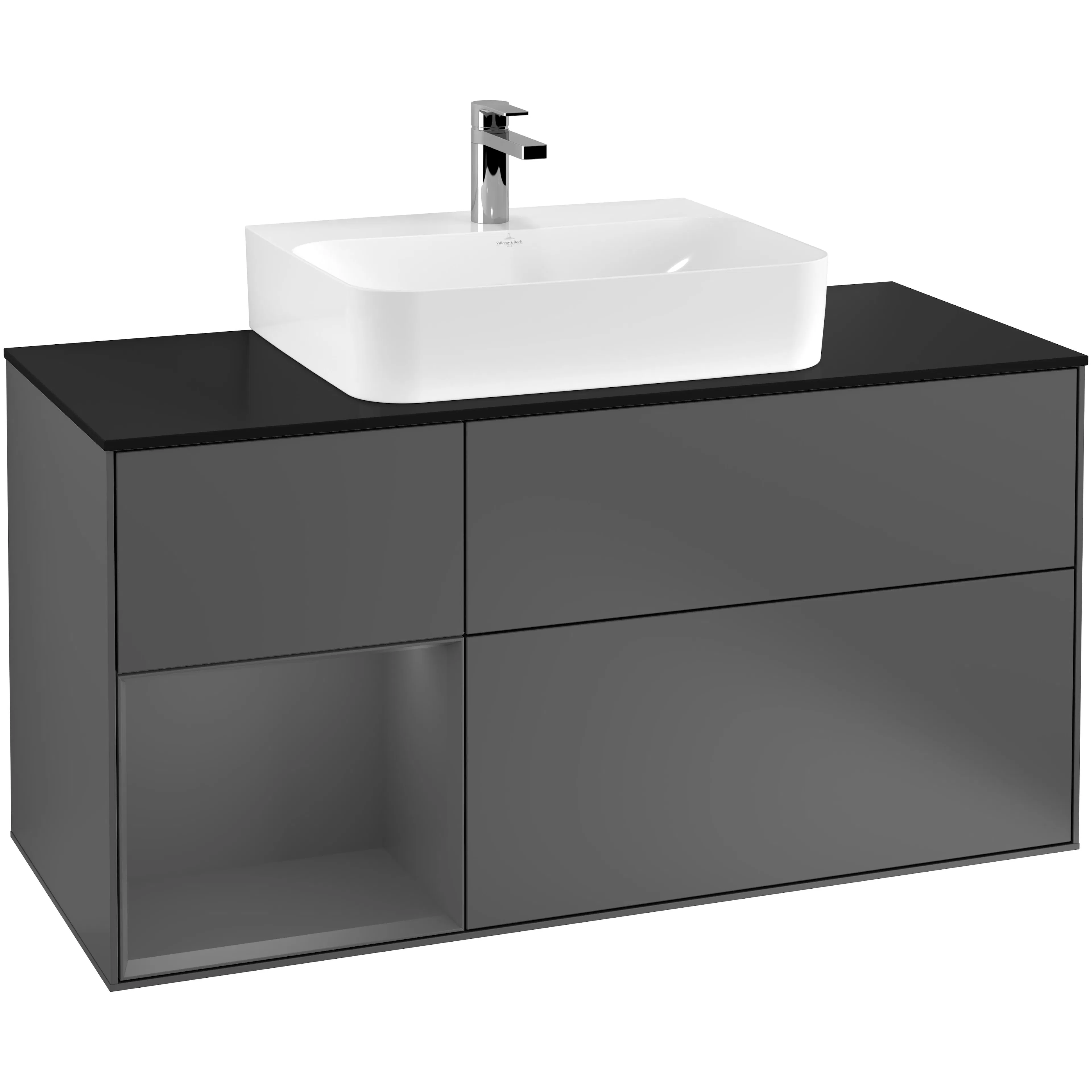 Tvättställsskåp Villeroy & Boch Finion med 3 Lådor Hylla och Bänkskiva för Centrerat Tvättställ