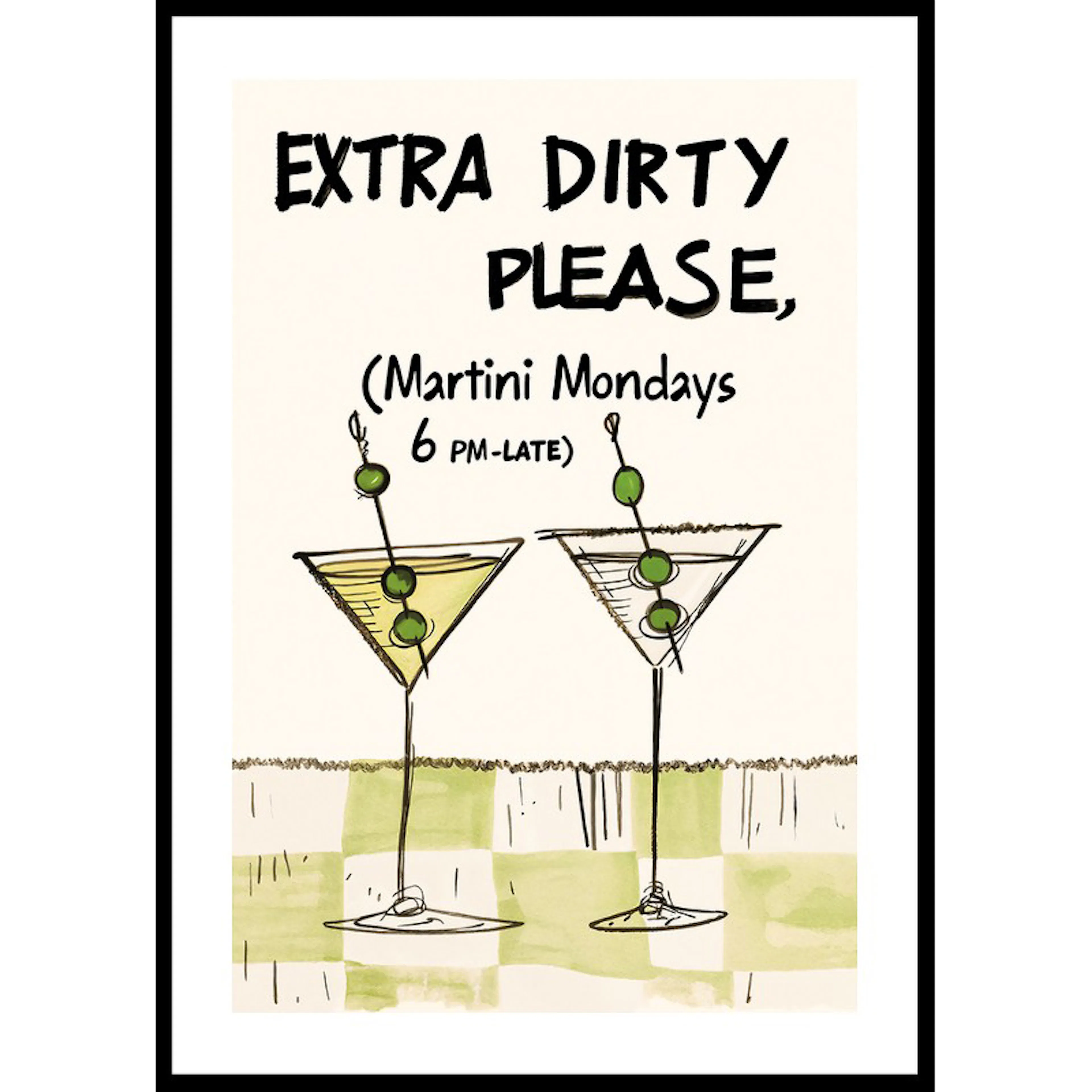 Poster Gallerix Martini Mondays Extra Dirty