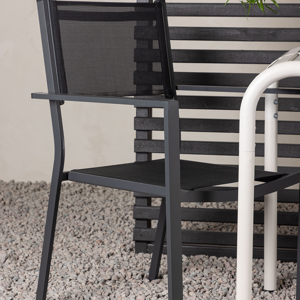 Borneo Cafetable Aluminium - Beige / Kvadrat 70*70* +Copacab Svart/Beige