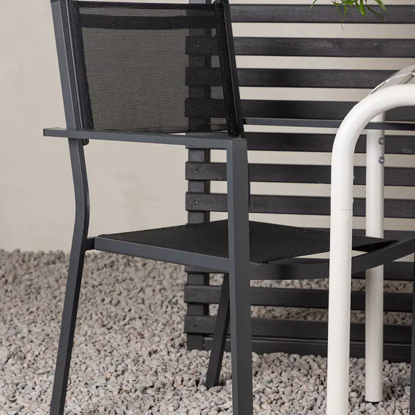 Borneo Cafetable Aluminium - Beige / Kvadrat 70*70* +Copacab Svart/Beige
