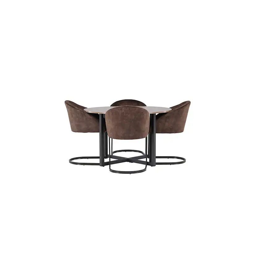 Matgrupp Venture Home Durango Ø120 cm med 4 st Evening stolar