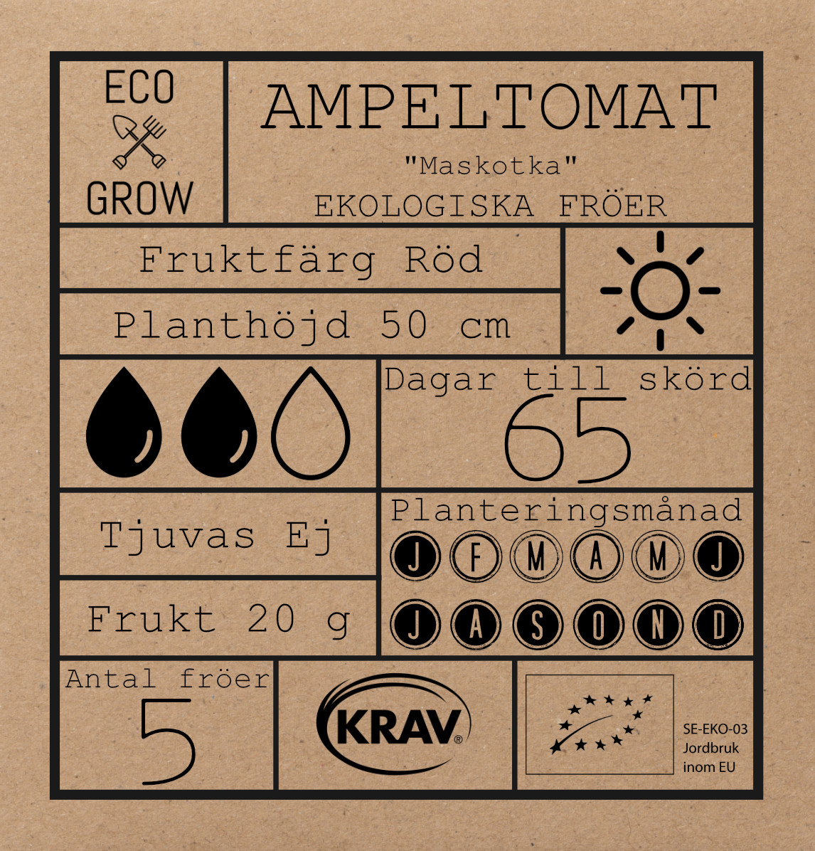 Fröpåse Eco Grow Ampeltomat Maskotka