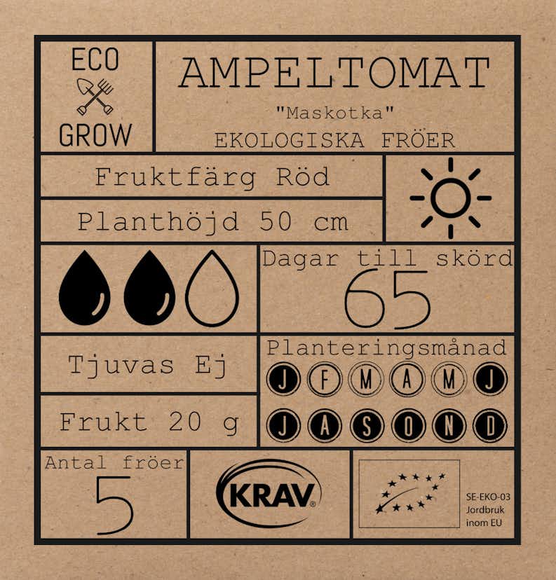 Fröpåse Eco Grow Ampeltomat Maskotka