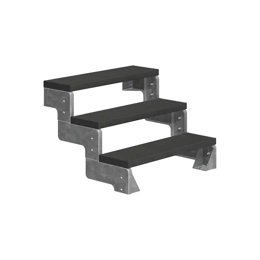 Gardentop Trimax® 100cm 3S utan räcke antracit Steg: Antracit, H: 540-660 mm