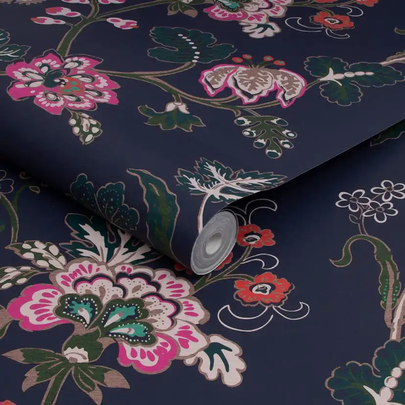 Tapet Joules Vine Cottage Floral Royal Navy