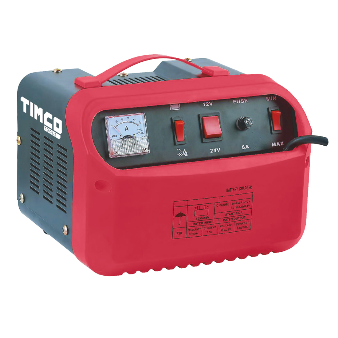 Bilstartare Timco 12/24V 130A Starthjälp Med Laddare