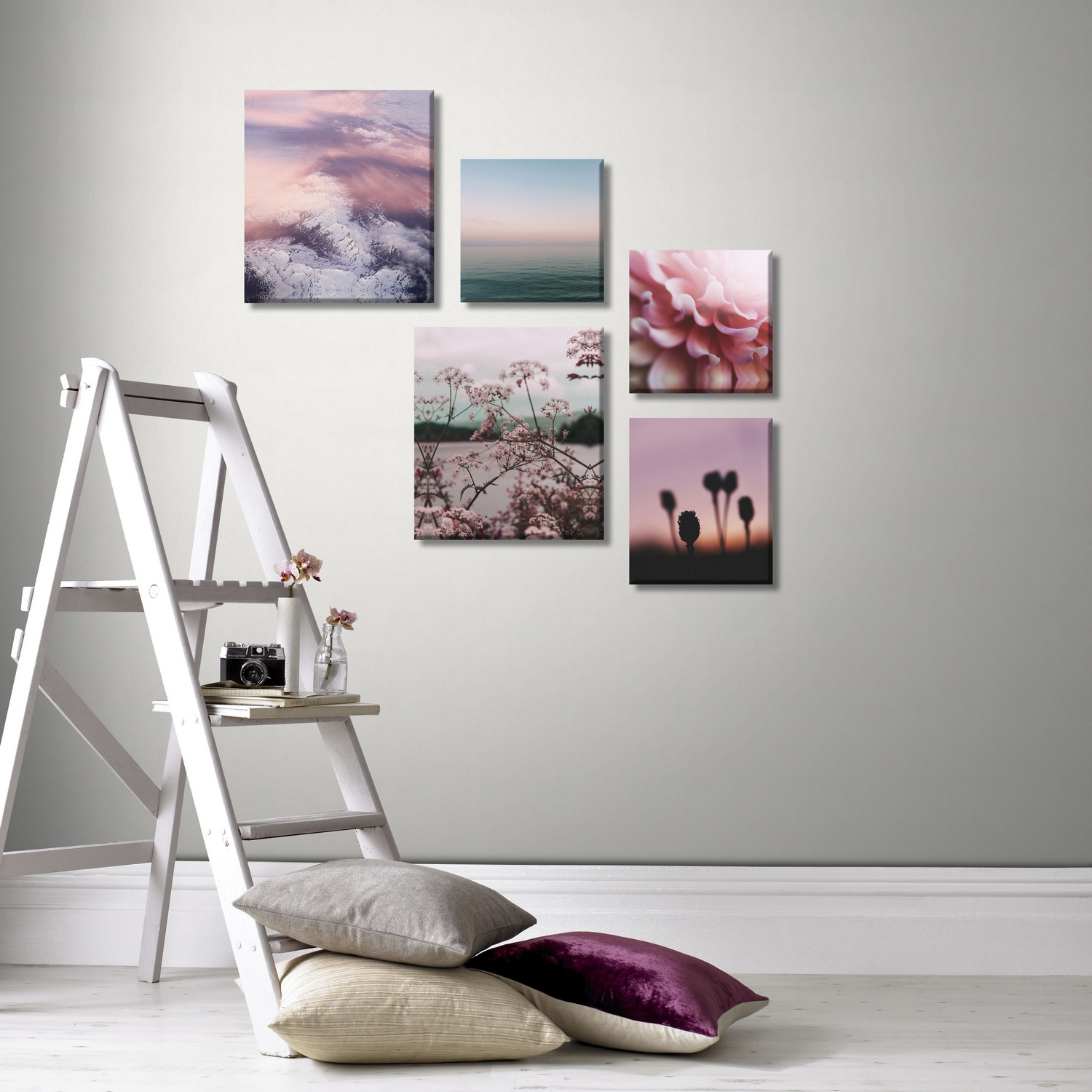 Tavla Art For The Home 5 Delar Tystnad Rosa