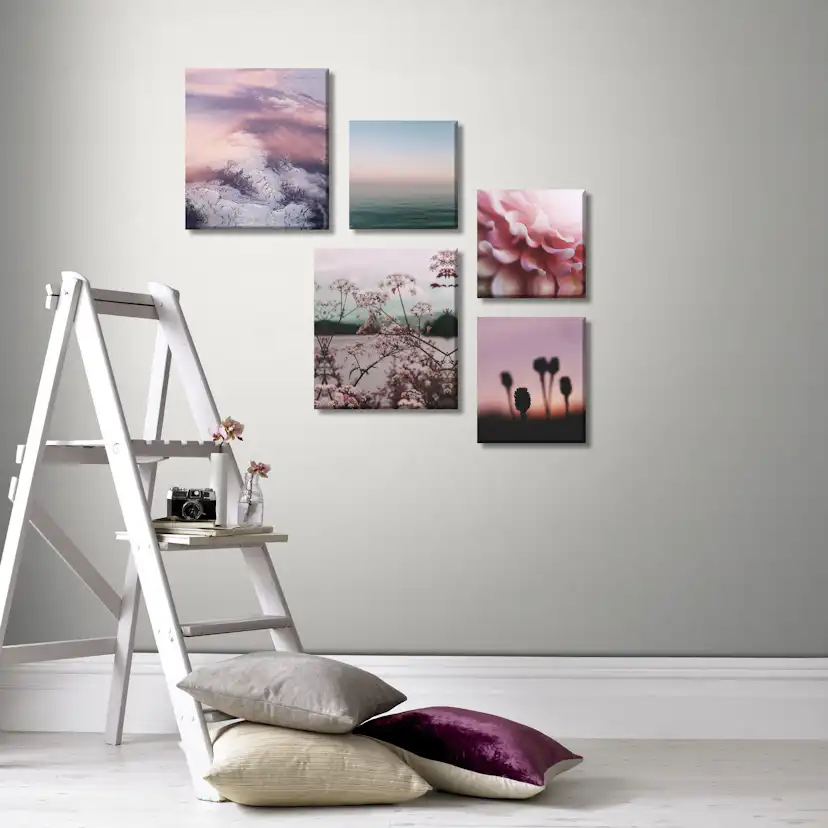 Tavla Art For The Home 5 Delar Tystnad Rosa