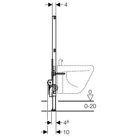 Bidéfixtur Geberit Duofix 98 cm