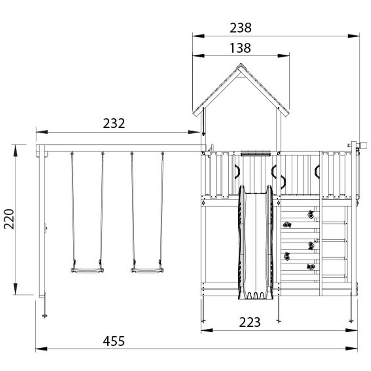 Lektorn Jungle Gym Mansion 2.1 Gungmodul & Blå Rutschkana