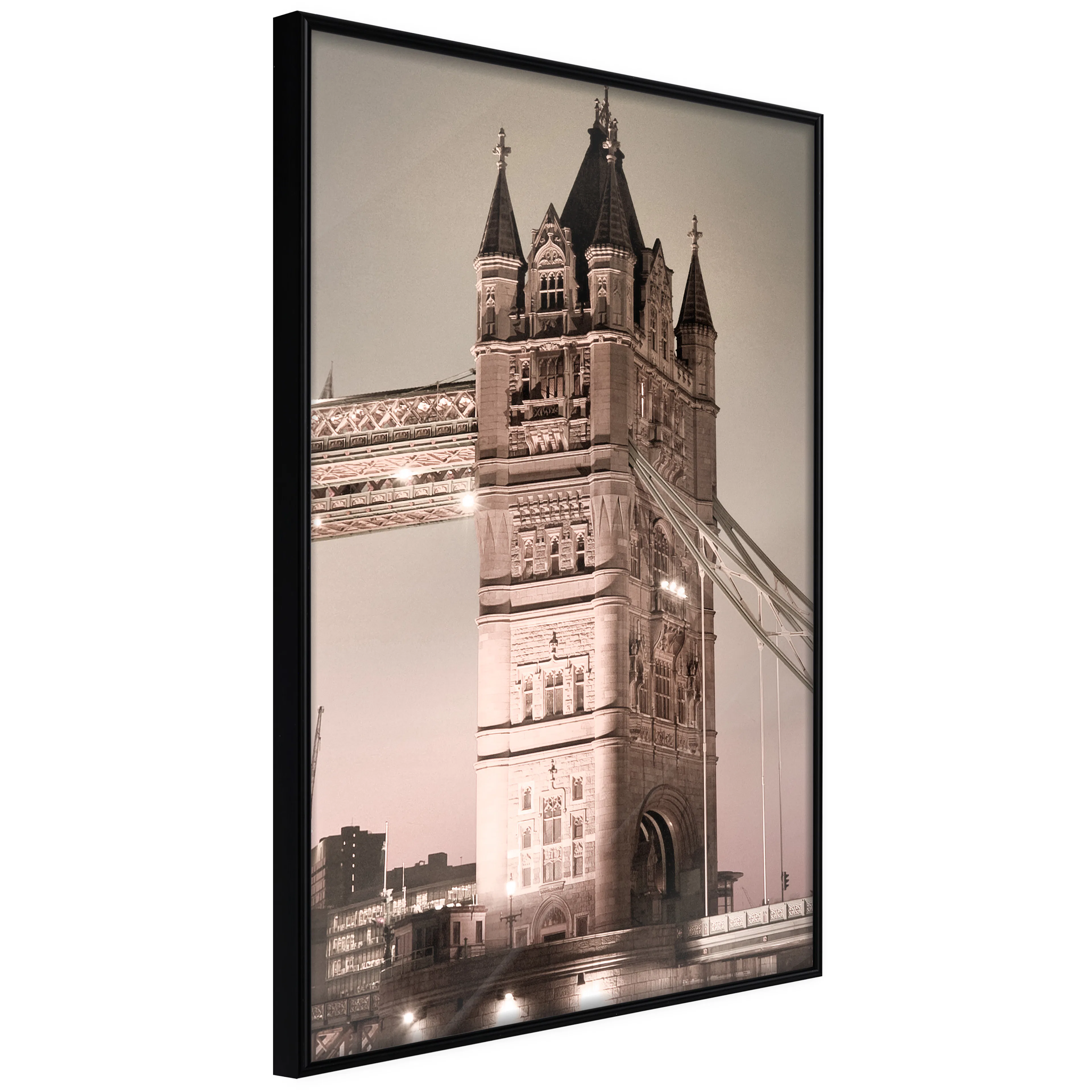 Affisch - London Bridge [Poster] 40x60 Svart ram, 40x60 cm