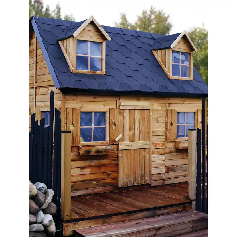 Lekstuga Jabo Milla 4m² Trästuga med Sadeltak