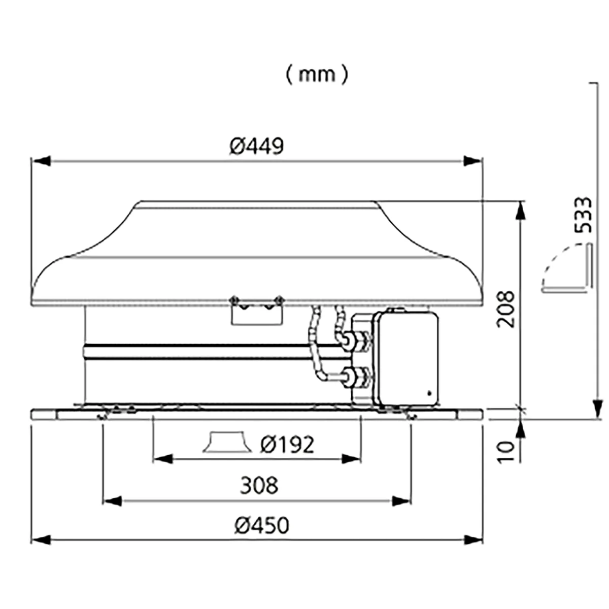 Takfläkt Östberg TKC 400 mm, 259 l/s