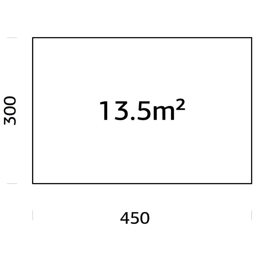 Träbalksgrund Palmako 4,5x3 m (inkl. LogFoot)