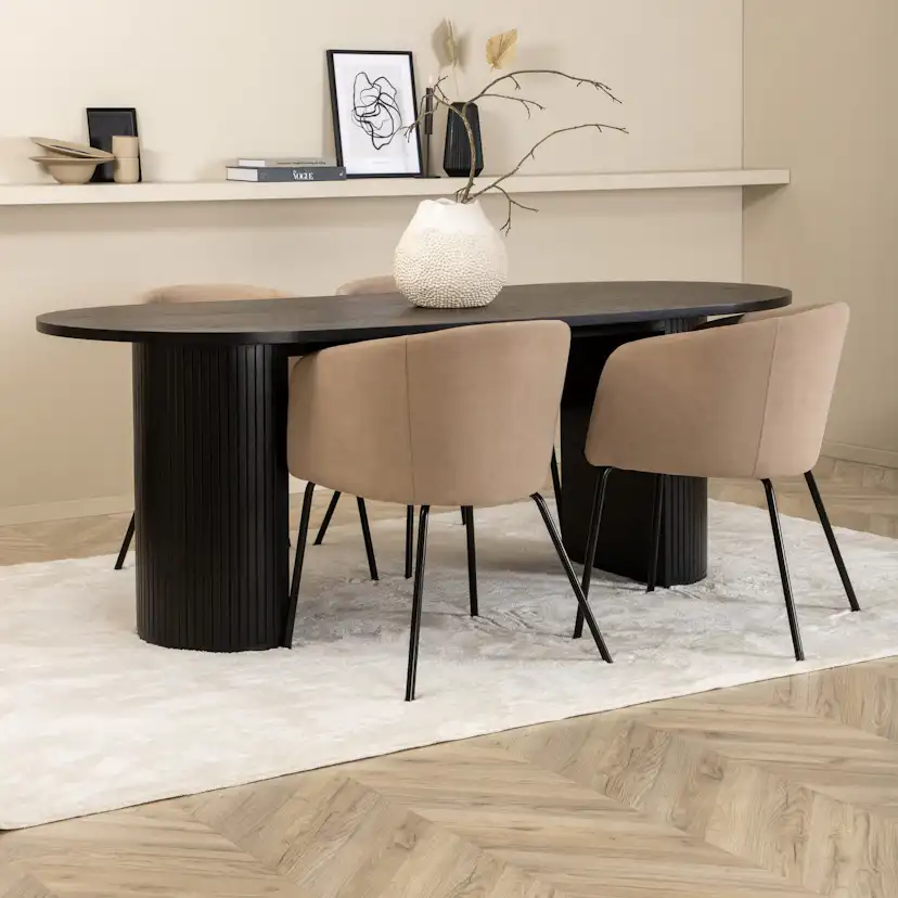 Matgrupp Venture Home Bianca med 4 Bergen Stolar Polyester