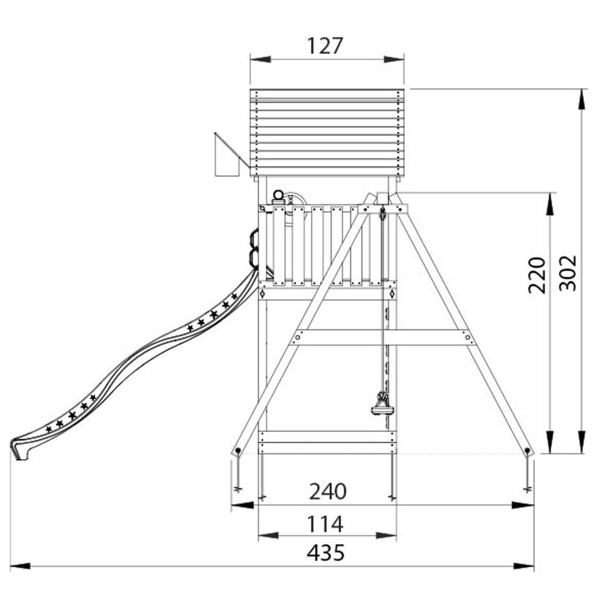 Lektorn Jungle Gym Cabin 2.1 Gungmodul & Grön Rutschkana