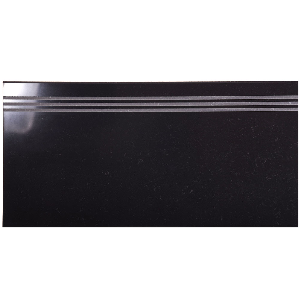 Klinker Arredo Fojs Collection Svart Glossy 30x60 cm Trappsteg/Trappnos