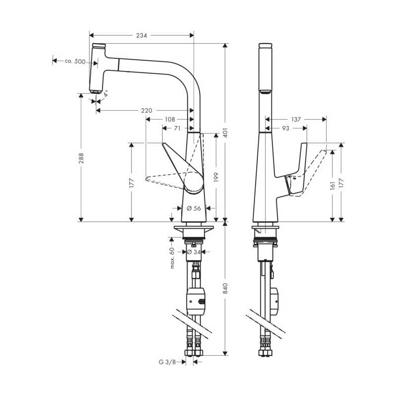 Köksblandare Hansgrohe Talis Select S 300 med Utdragbar Pip
