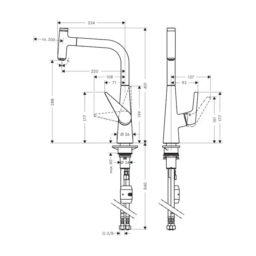 Köksblandare Hansgrohe Talis Select S 300 med Utdragbar Pip