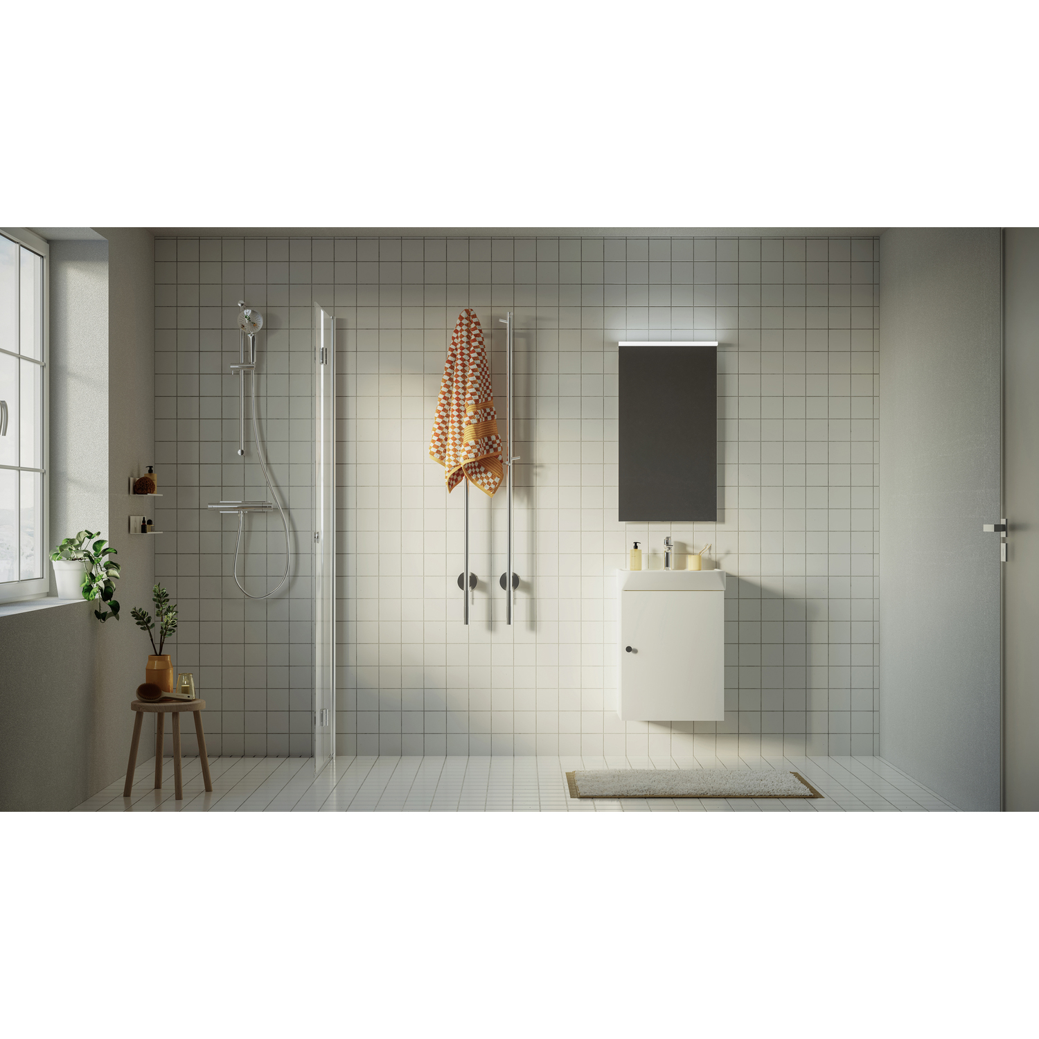 Hylla 32,5x7,5x7,5 Vit Matt B: 325 mm, Mattvit