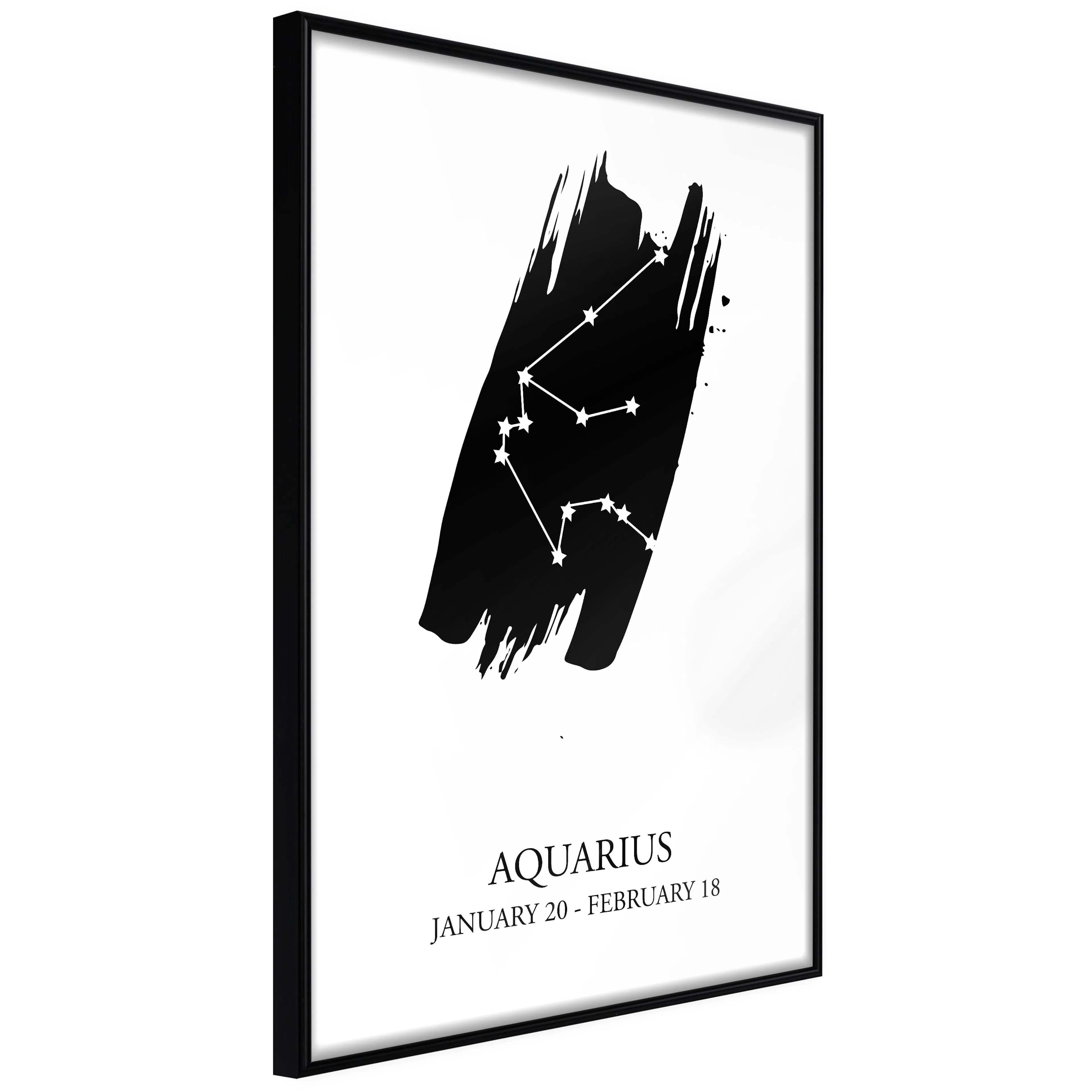 Affisch - Zodiac Signs: Aquarius [Poster] 40x60 Svart ram, 40x60 cm