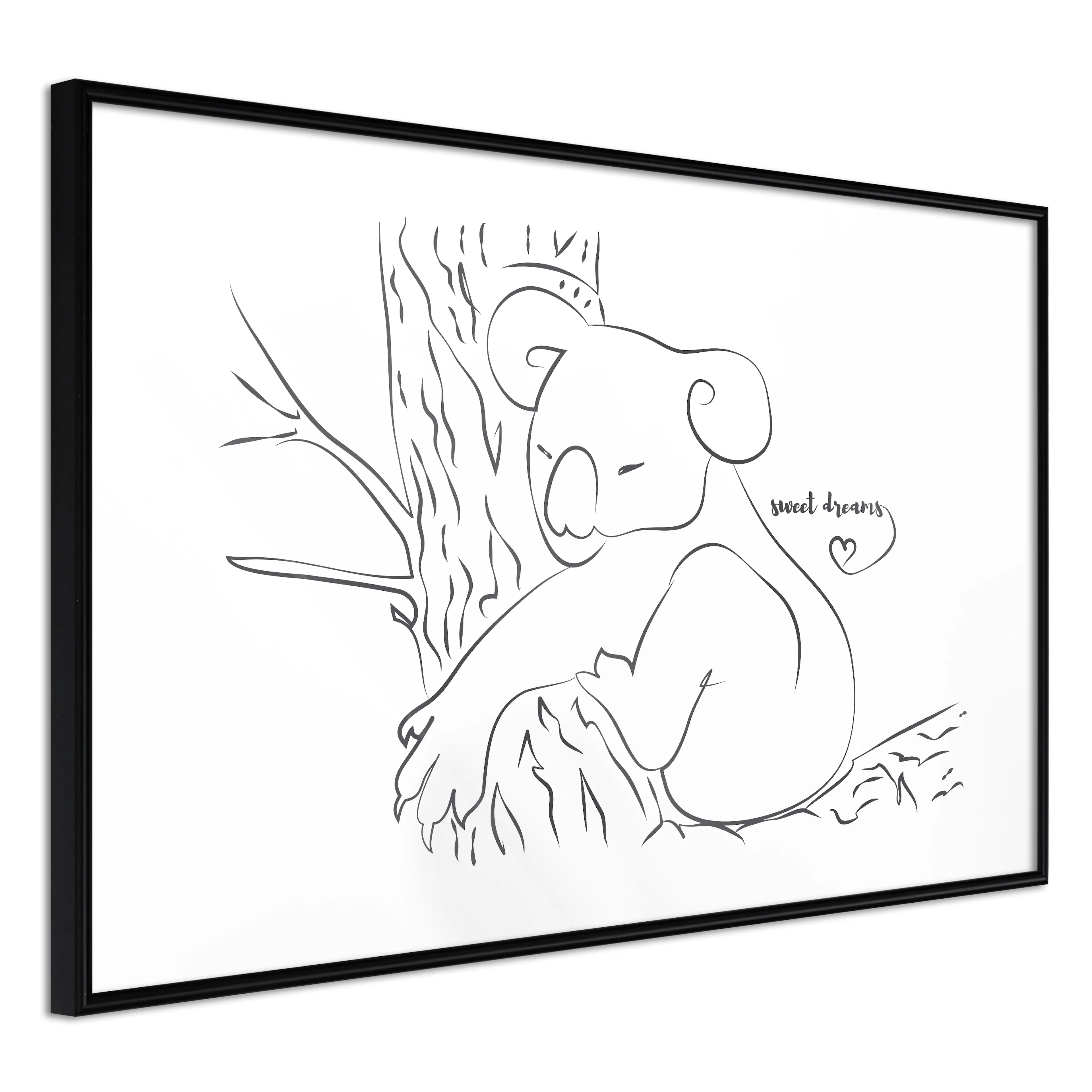 Affisch - Sleepy Koala [Poster] 60x40 Svart ram, 60x40 cm