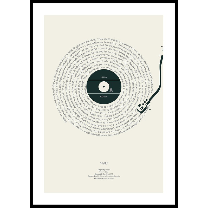 Hello Vinyl By Adele 30x40 30x40 cm