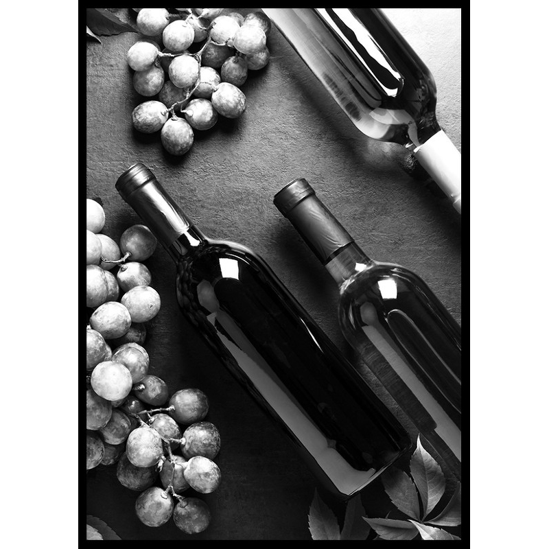 Poster Gallerix Wine Bottles B&W