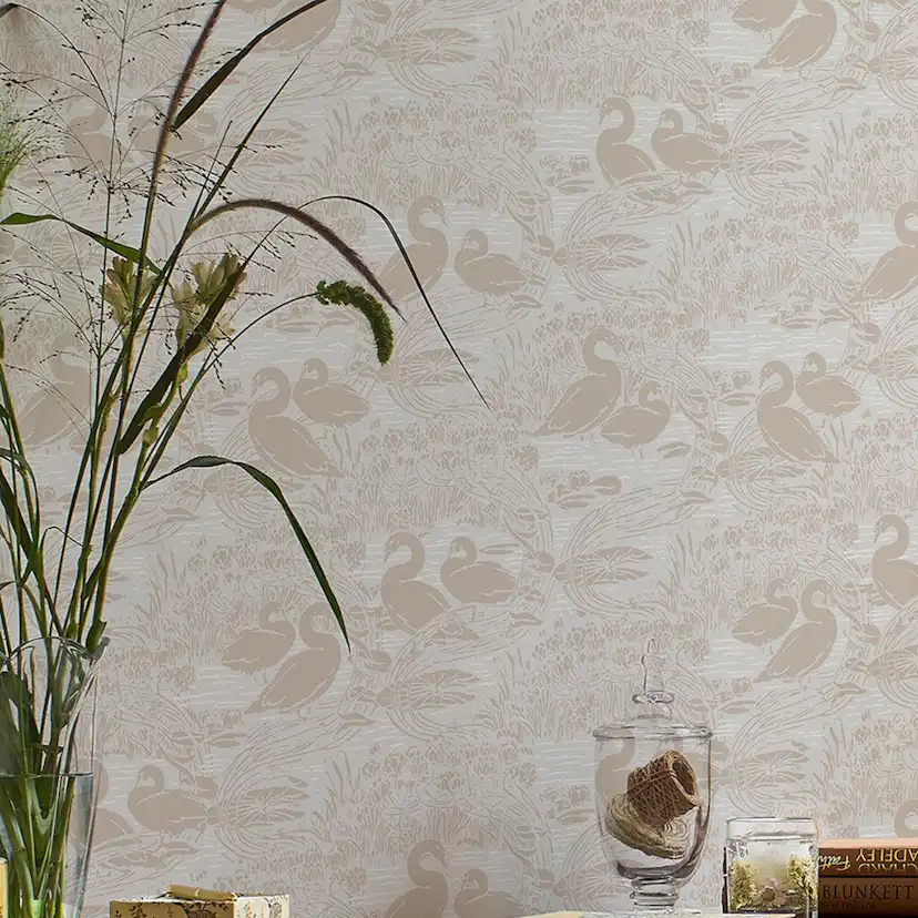 Tapet Laura Ashley Swans Dove Grå 118471