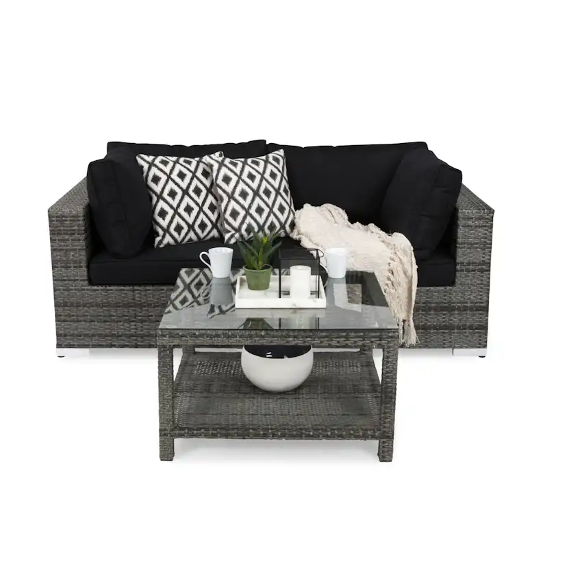Bahamas Loungegrupp 2-sits Bord 75x75 Grå