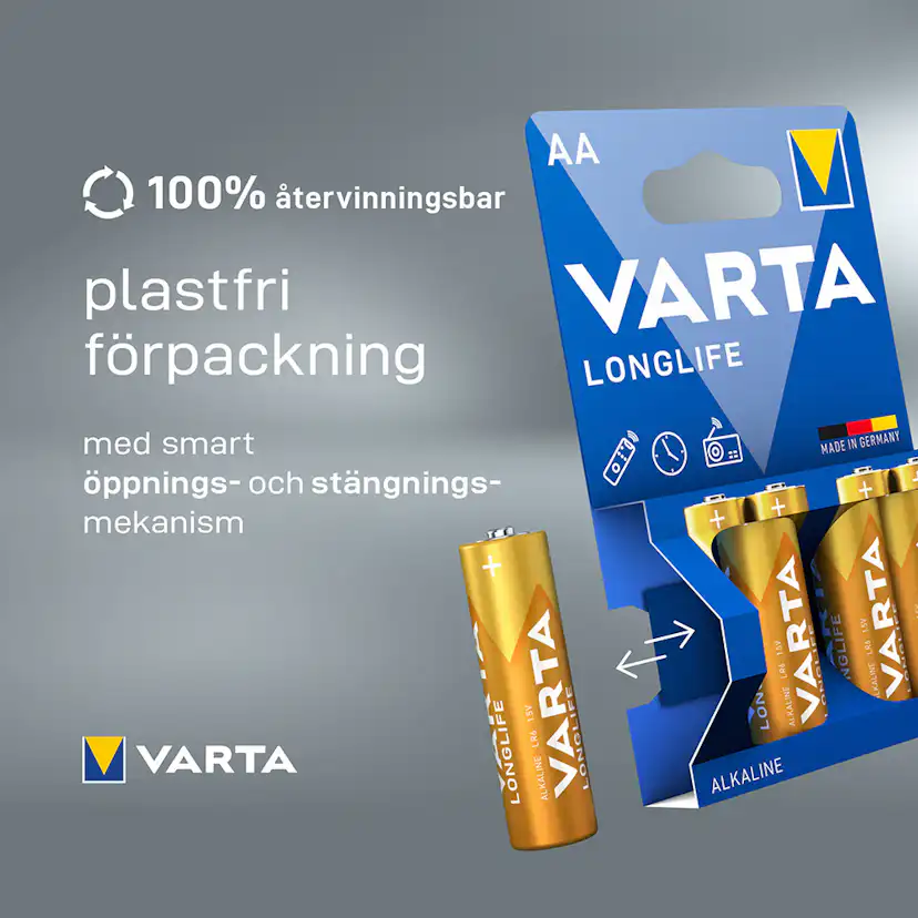Batteri VARTA Alkaliska Longlife LR6/AA 4-Pack