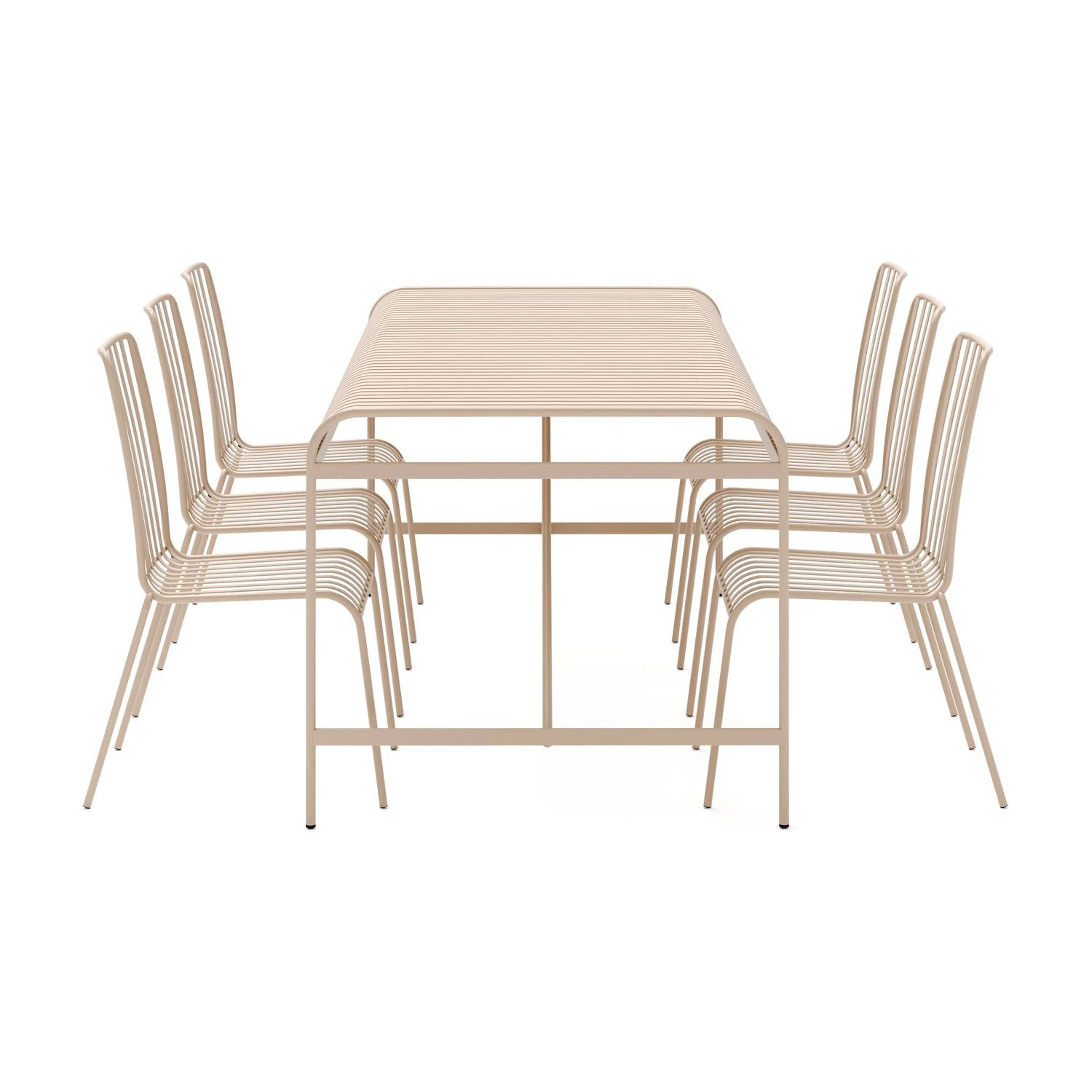 Matgrupp Comfort Garden Jarva Stor Matgrupp Utomhus 200 cm med 6 stolar i metall
