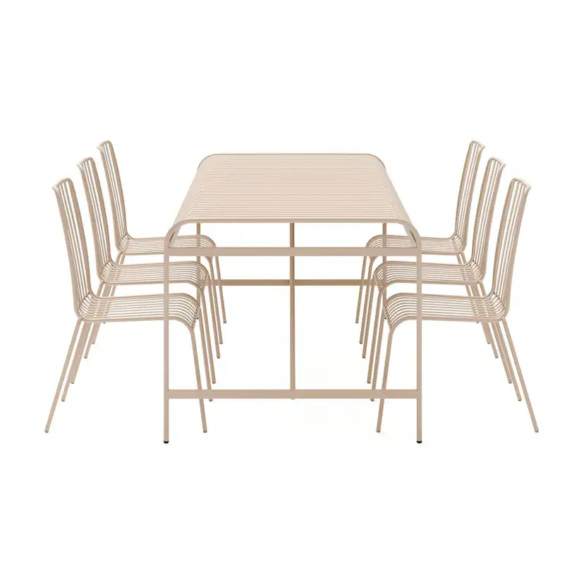 Matgrupp Comfort Garden Jarva Stor Matgrupp Utomhus 200 cm med 6 stolar i metall